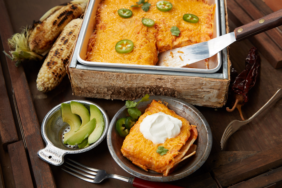 Cheesy Chicken Enchilada Bake