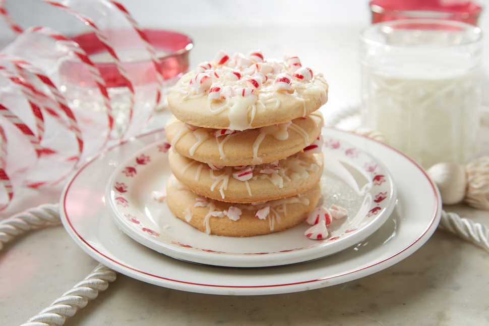 Peppermint Cookies with White Chocolate Glaze